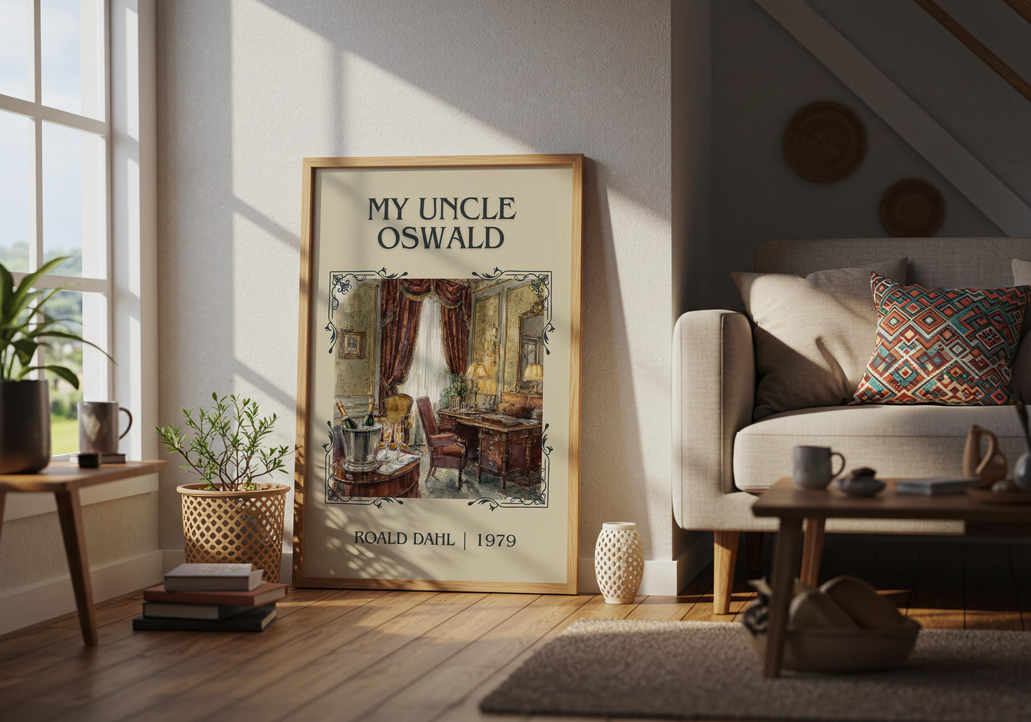 My Uncle Oswald by Roald Dahl High Quality Poster Print. Free Delivery Wall Art. Author&Title Graphic Book Minimalist Home