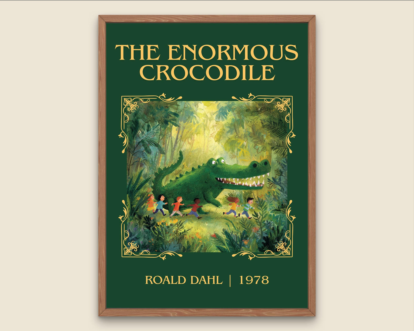 The Enormous Crocodile by Roald Dahl High Quality Poster Print. Free Delivery Wall Art. Author&Title Graphic Book Minimalist Home