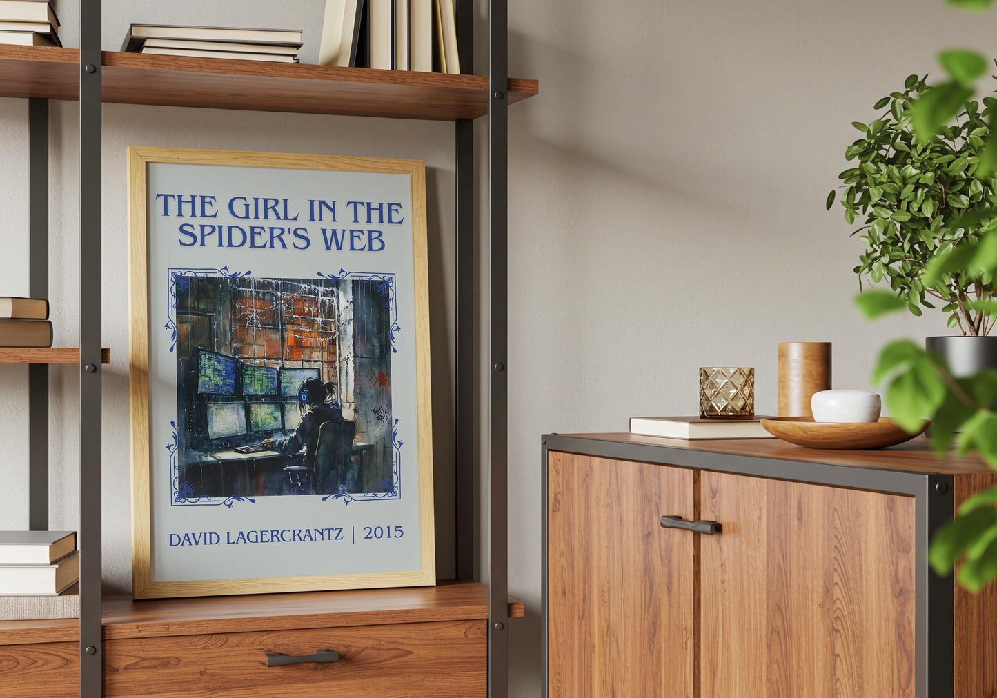 The Girl In The Spiders Web by David Lagercrantz High Quality Poster Print. Free Delivery Wall Art. Author Book Artwork-Minimalist Gift Nook