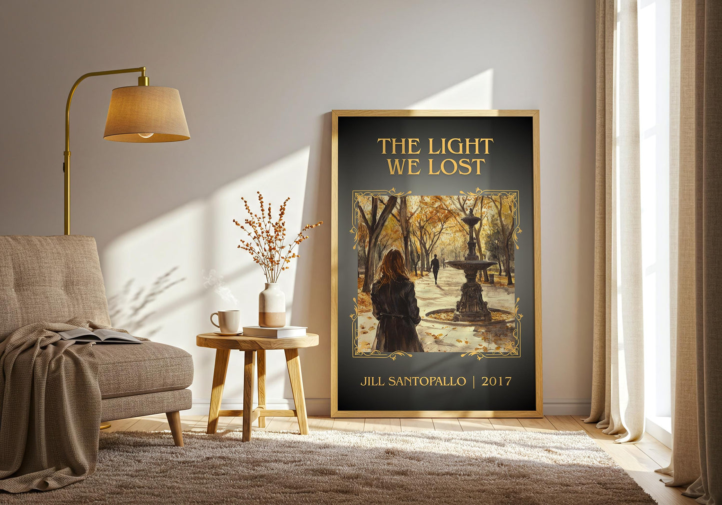 The Light We Lost by Jill Santopallo High Quality Poster Print-Free Delivery Wall Art. Author Book Artwork-Minimalist Gift Library Nook Gift