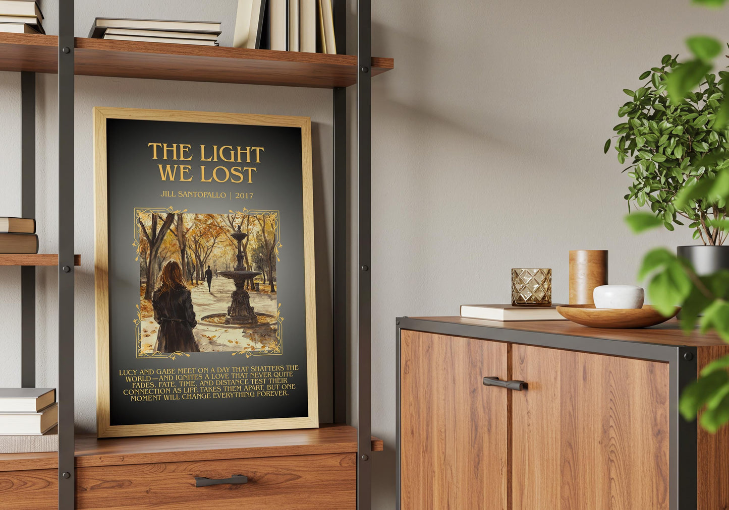 The Light We Lost by Jill Santopallo Descriptive, High Quality Poster Print.Free Delivery Wall Art.Author&Blurb Book Nook Gift Library