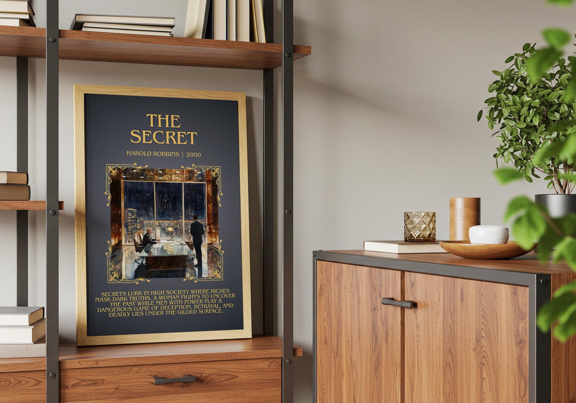 The Secret by Harold Robbins Descriptive, High Quality Poster Print.Free Delivery Wall Art.Author&Blurb Book Nook Gift Library
