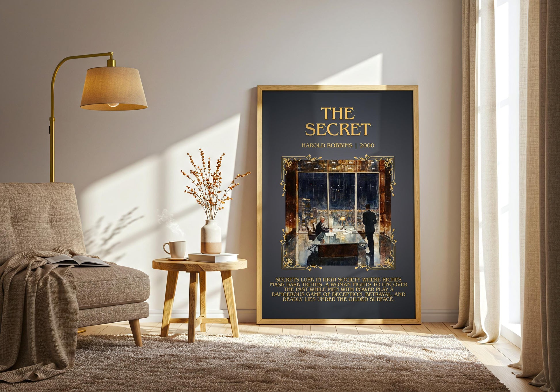 The Secret by Harold Robbins Descriptive, High Quality Poster Print.Free Delivery Wall Art.Author&Blurb Book Nook Gift Library