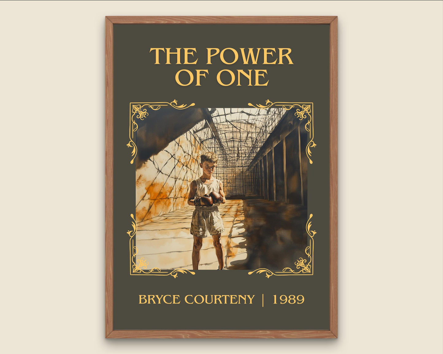 The Power Of One by Bryce Courtney High Quality Poster Print-Free Delivery Wall Art. Author Book Artwork-Minimalist Gift Library Nook Gift