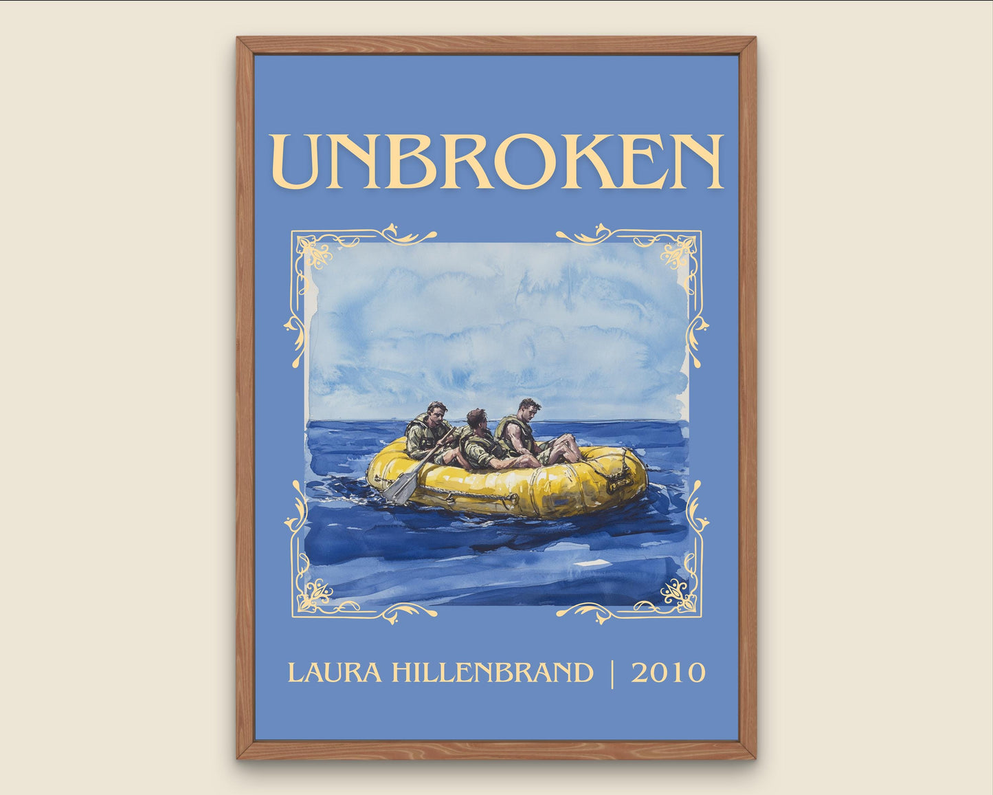 Unbroken by Laura Hillenbrand High Quality Poster Print-Free Delivery Wall Art. Author Book Artwork-Minimalist Gift Library Nook Gift