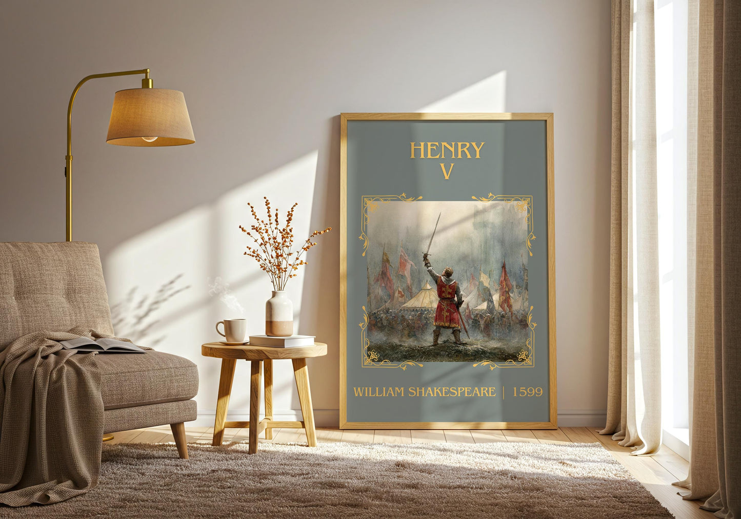 Henry V by William Shakespeare High Quality Poster Print-Free Delivery Wall Art. Author Book Artwork-Minimalist Gift Nook Henry the Fifth