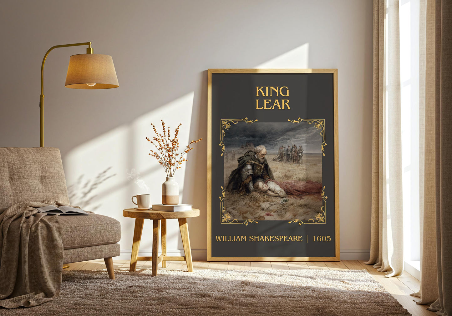 King Lear by William Shakespeare High Quality Poster Print-Free Delivery Wall Art. Author Book Artwork-Minimalist Gift Nook Play