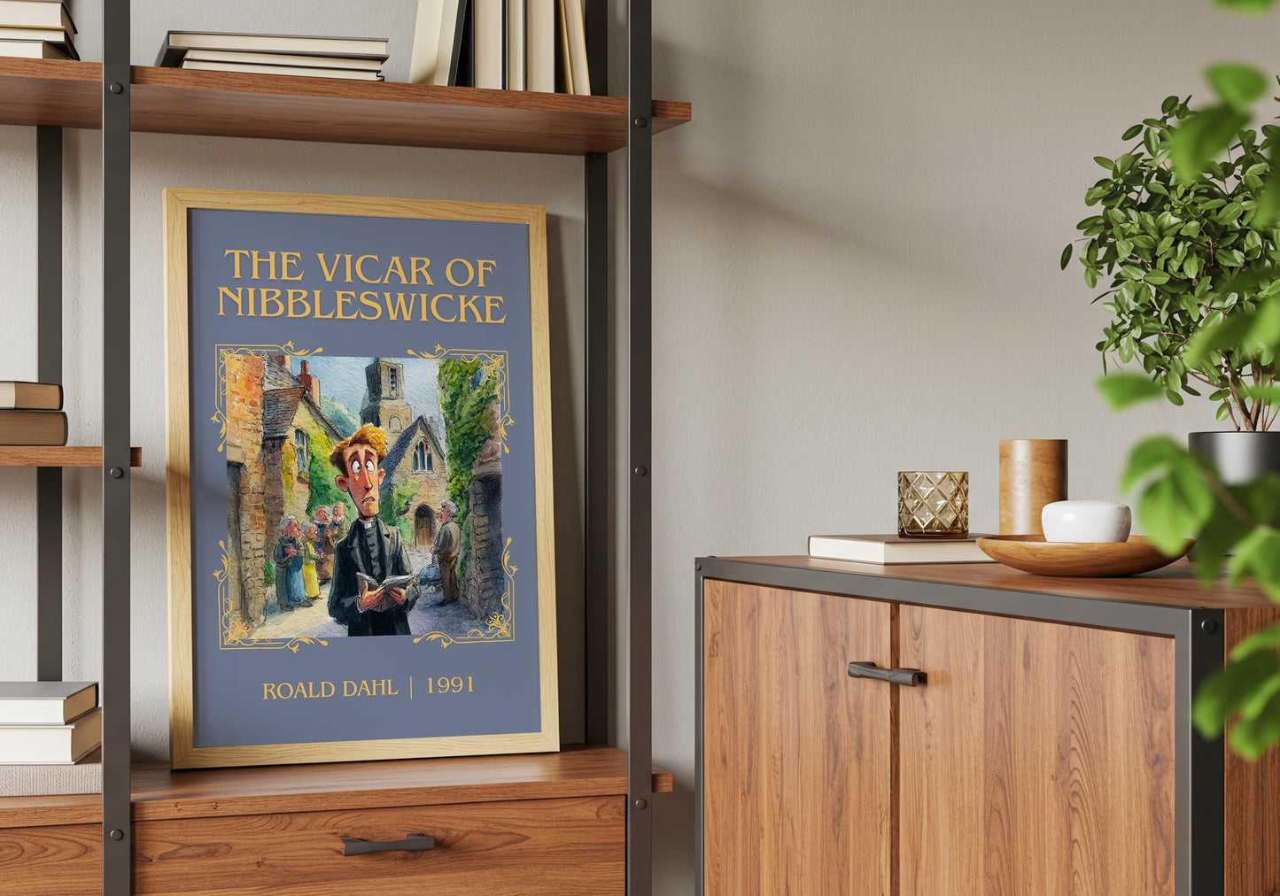 The Vicar Of Nibbelswicke by Roald Dahl High Quality Poster Print. Free Delivery Wall Art. Author&Title Graphic Book Minimalist Kids Book
