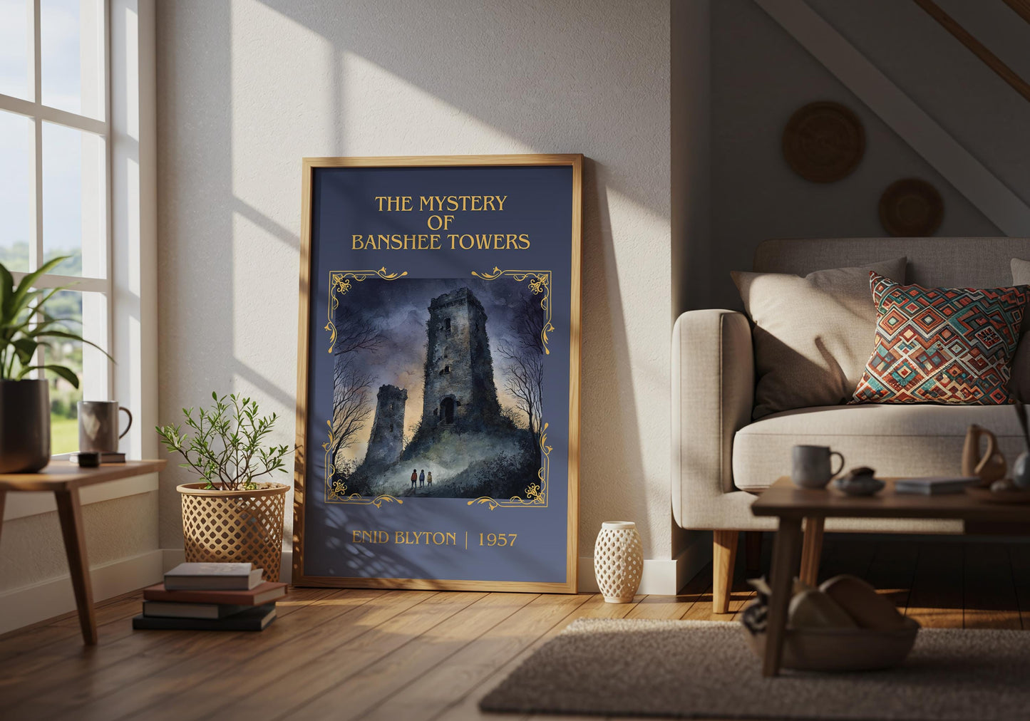 The Mystery Of Banshee Towers by Enid Blyton High Quality Poster Print-Free Delivery Wall Art. Author Book Artwork-Minimalist Gift Nook