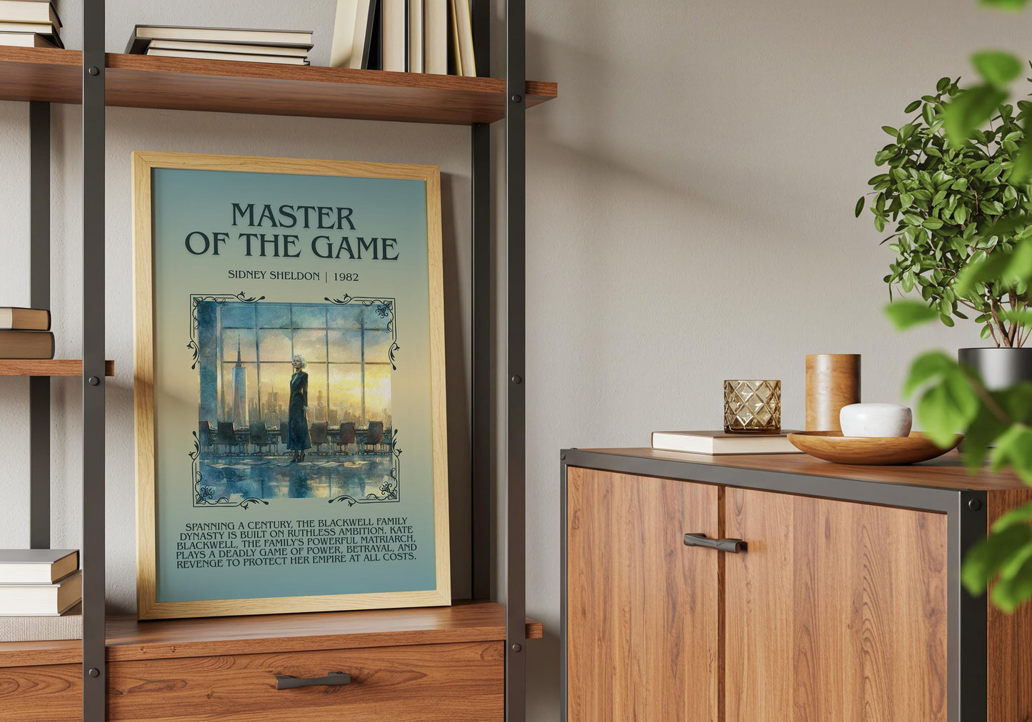 Master Of The Game by Sidney Sheldon Descriptive, High Quality Poster Print.Free Delivery Wall Art.Author&Blurb Book Nook Gift Library Kids