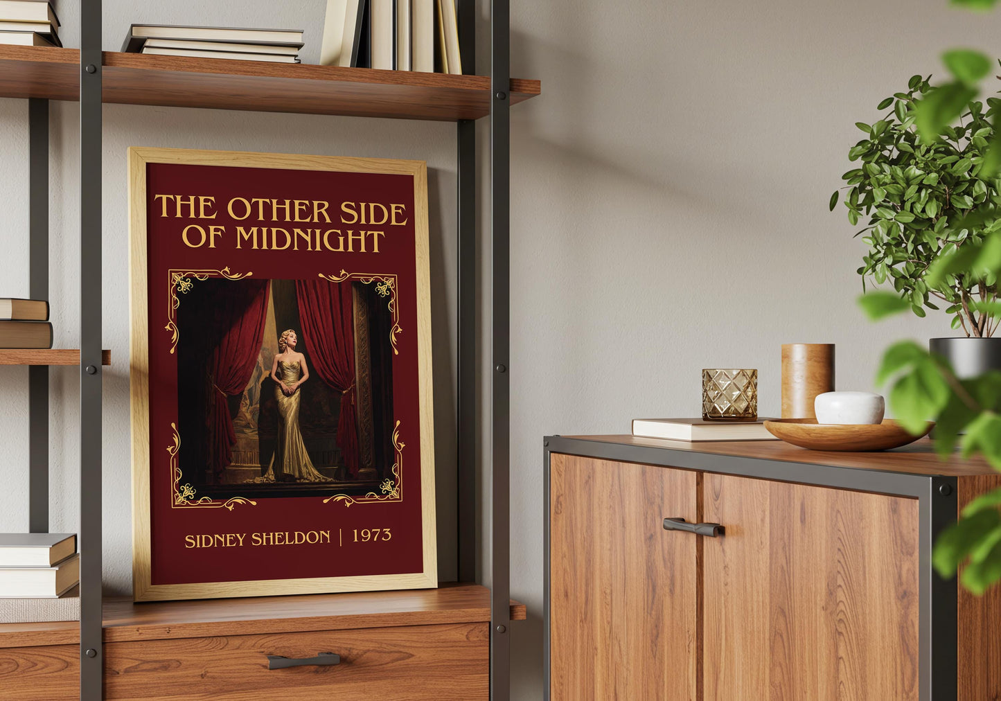 The Otherside Of Midnight by Sidney Sheldon High Quality Poster Print. Free Delivery Wall Art. Author Graphic Book Minimalist Book