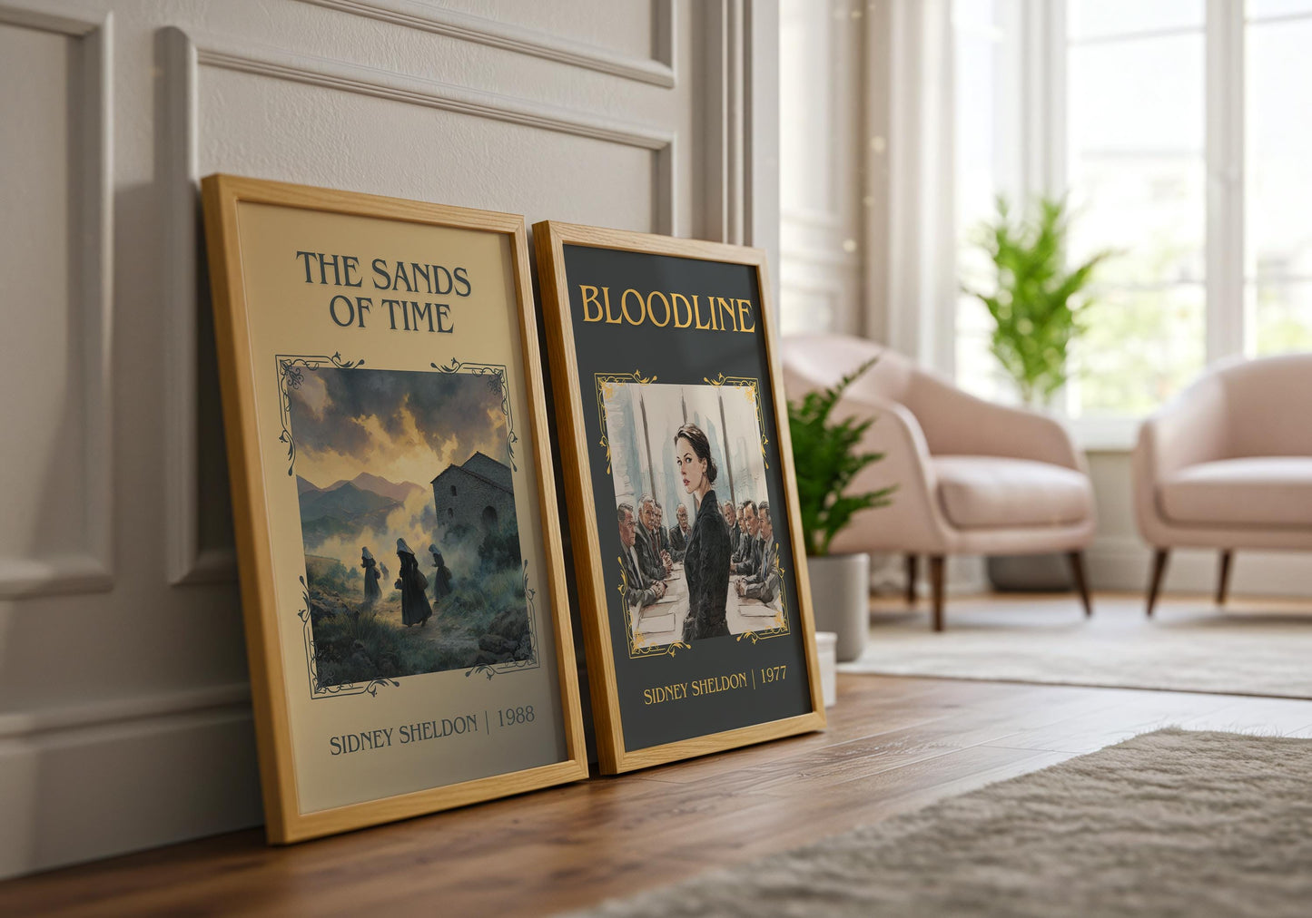 The Sands Of Time by Sidney Sheldon Descriptive, High Quality Poster. Free Delivery Wall Art. Minimalist Book Lover Gift Author