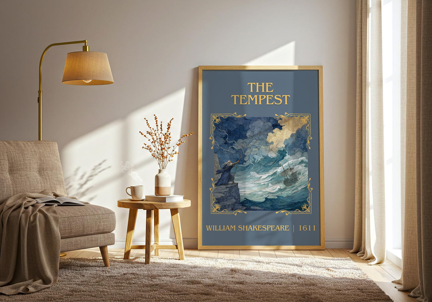The Tempest by William Shakespeare High Quality Poster Print.Free Delivery Wall Art. Author Book Nook Minimalist Gift