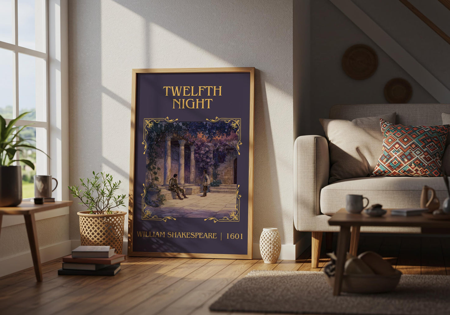 Twelfth Night by William Shakespeare High Quality Poster Print.Free Delivery Wall Art. Author Book Nook Minimalist Gift