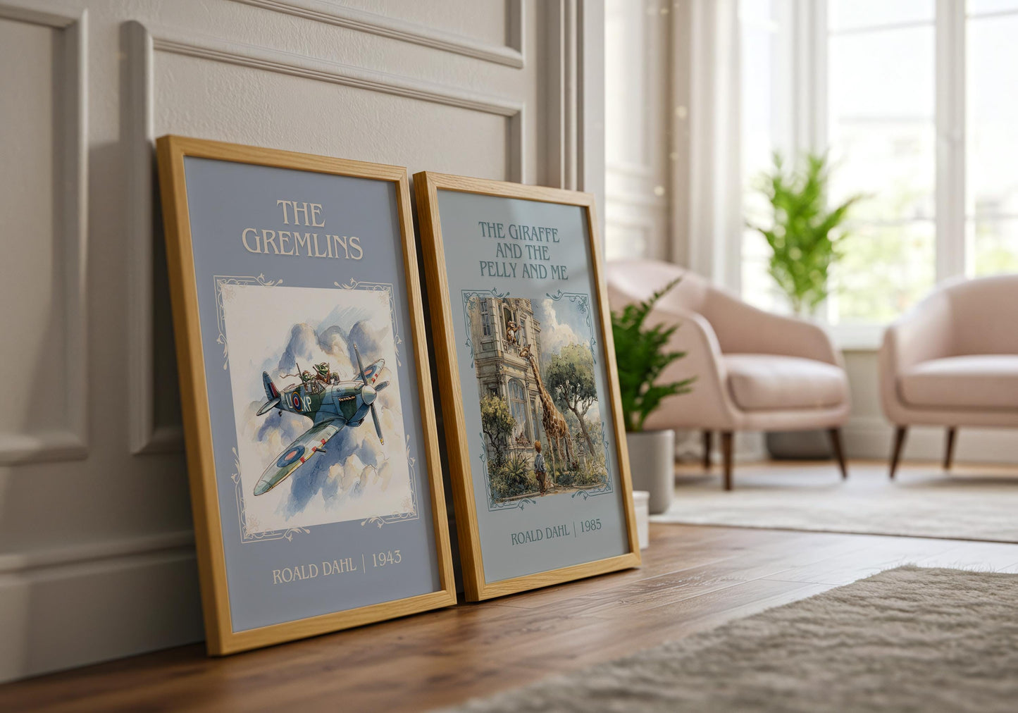 The Gremlins by Roald Dahl High Quality Poster Print. Free Delivery Wall Art. Author&Title Graphic Book Minimalist Kids Book