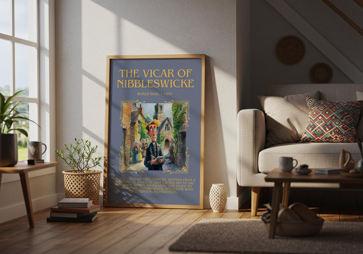 The Vicar Of Nibbleswicke by Roald Dahl Descriptive, High Quality Poster Print.Free Delivery Wall Art. Blurb Nook Gift Library Kids Book