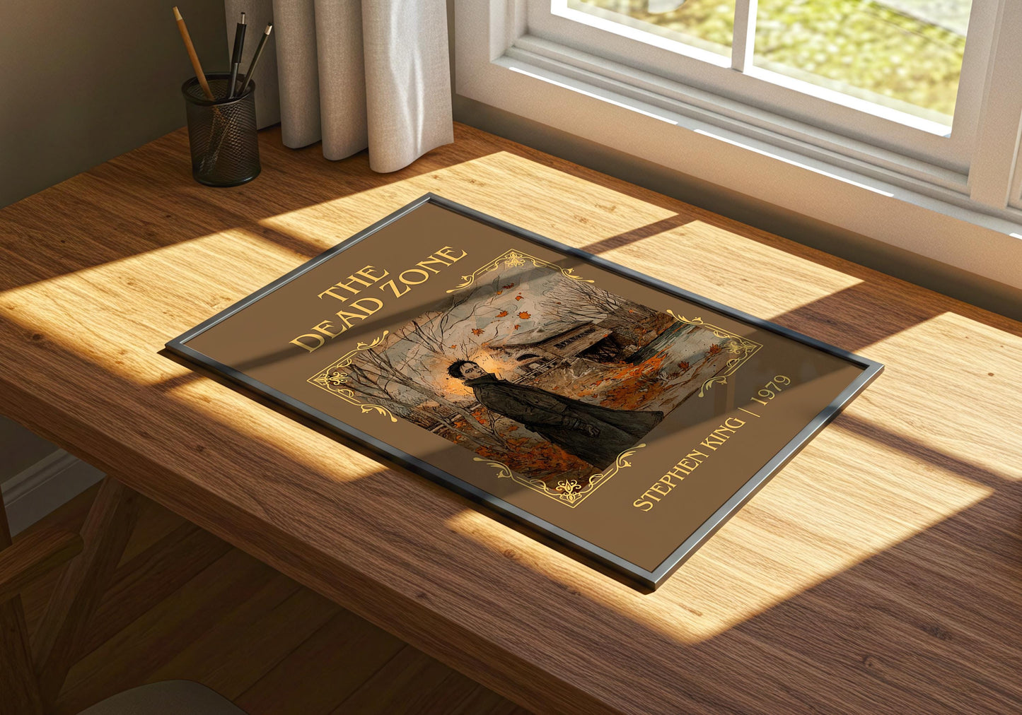 The Dead Zone by Stephen King Descriptive, High Quality Poster Print.Free Delivery Wall Art. Author&Blurb Book Nook Library Gift