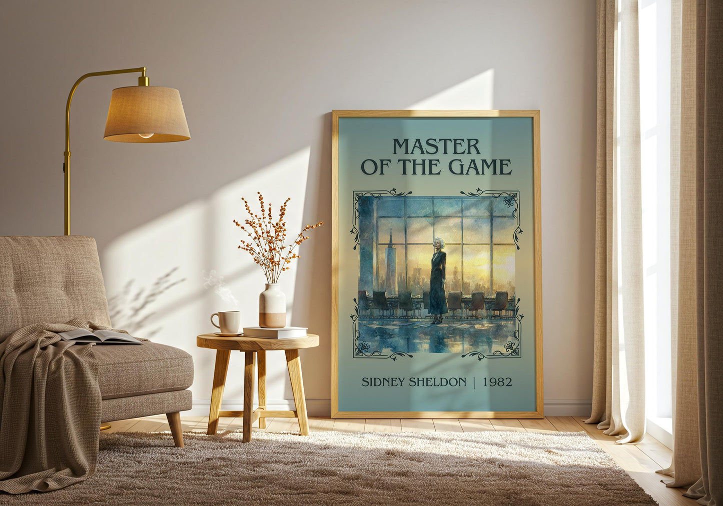 Master Of The Game by Sidney Sheldon High Quality Poster Print. Free Delivery Wall Art. Author&Title Graphic Book Minimalist Kids Book