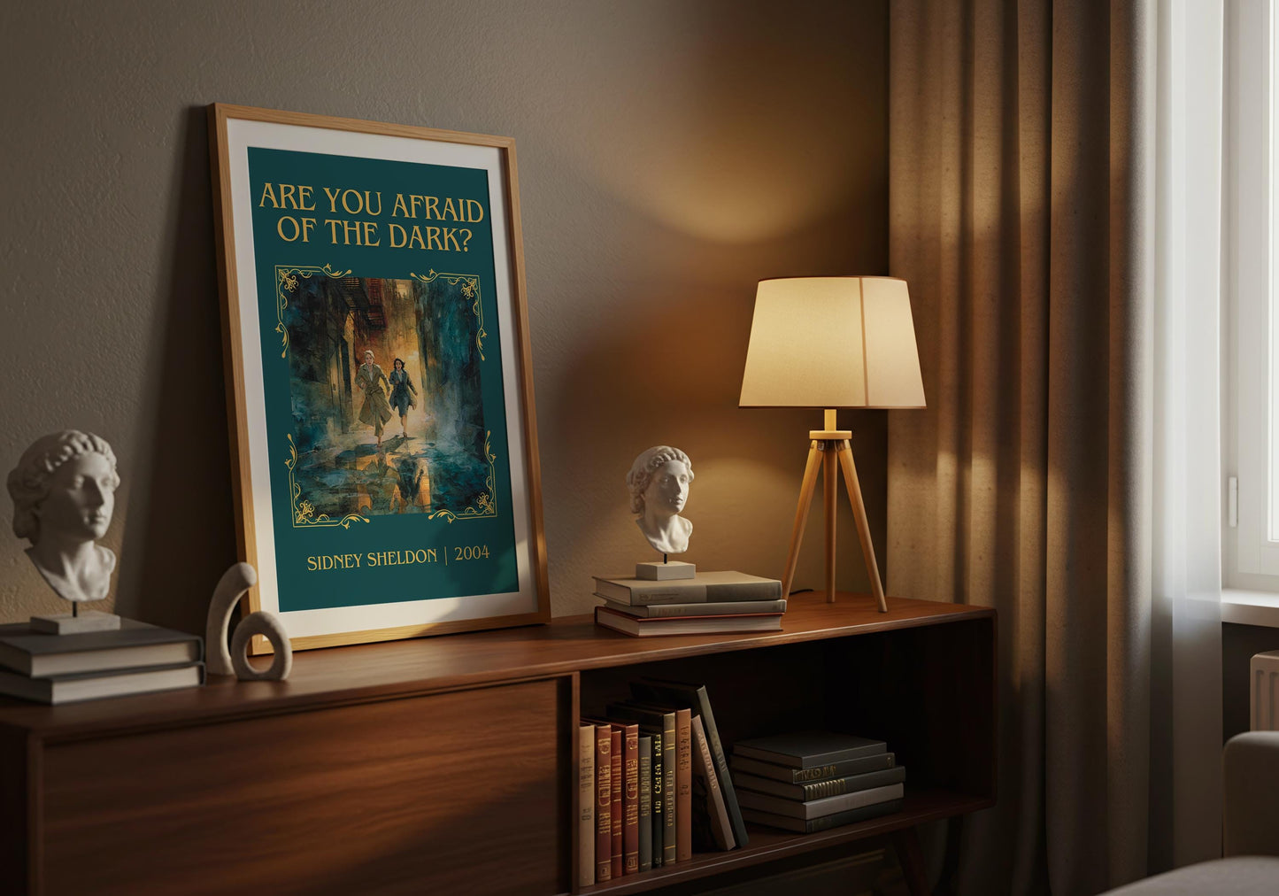 Are You Afraid Of The Dark by Sidney Sheldon Descriptive, High Quality Poster. Free Delivery Wall Art. Minimalist Book Lover Gift Author