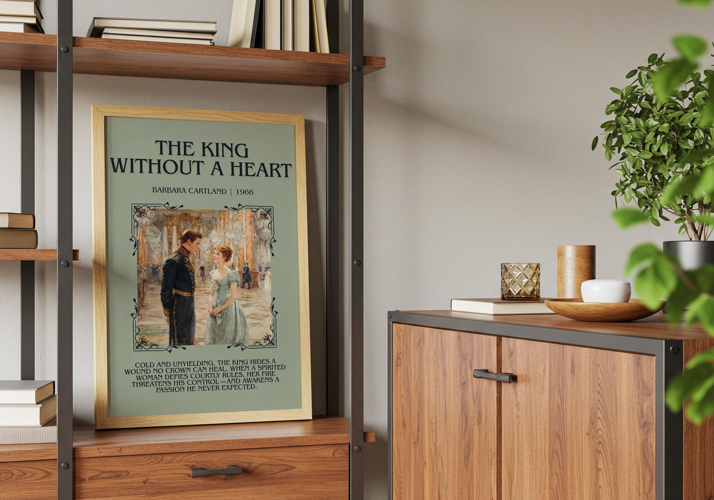 The King Without A Heart by Barbara Cartland Descriptive, High Quality Poster Print.Free Delivery Wall Art. Author&Blurb Book Nook Library