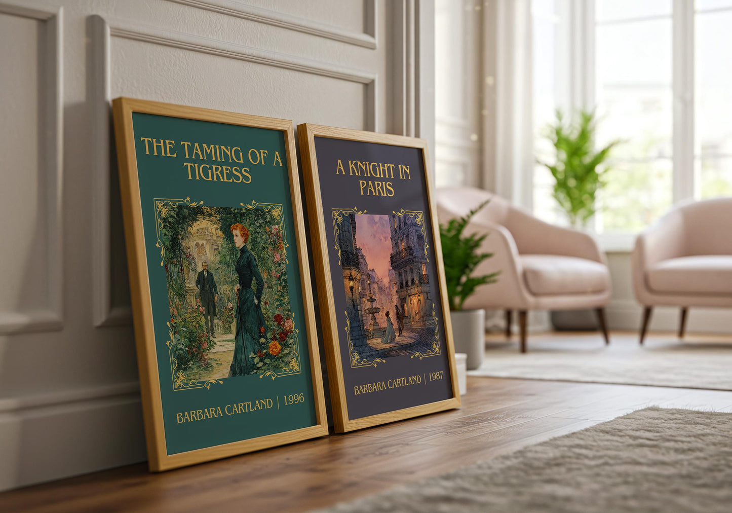 The Taming Of A Tigress by Barbara Cartland Descriptive, High Quality Poster Print.Free Delivery Wall Art. Author&Blurb Book Nook Library