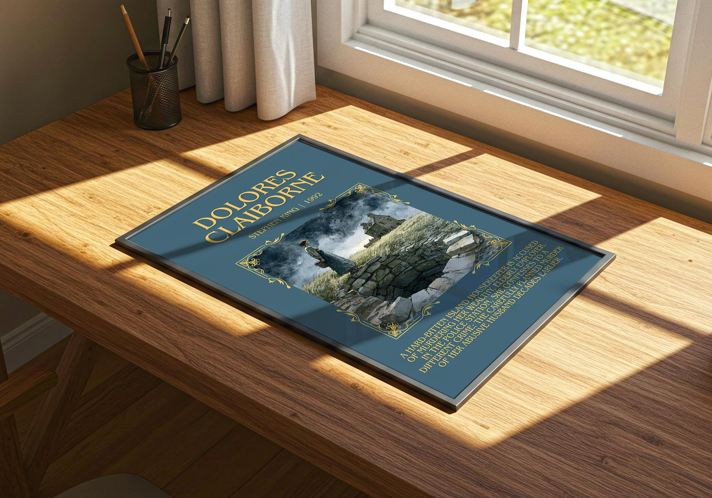 Dolores Claiborne by Stephen King Descriptive, High Quality Poster Print.Free Delivery Wall Art. Author&Blurb Book Artwork Novel Nook Gift