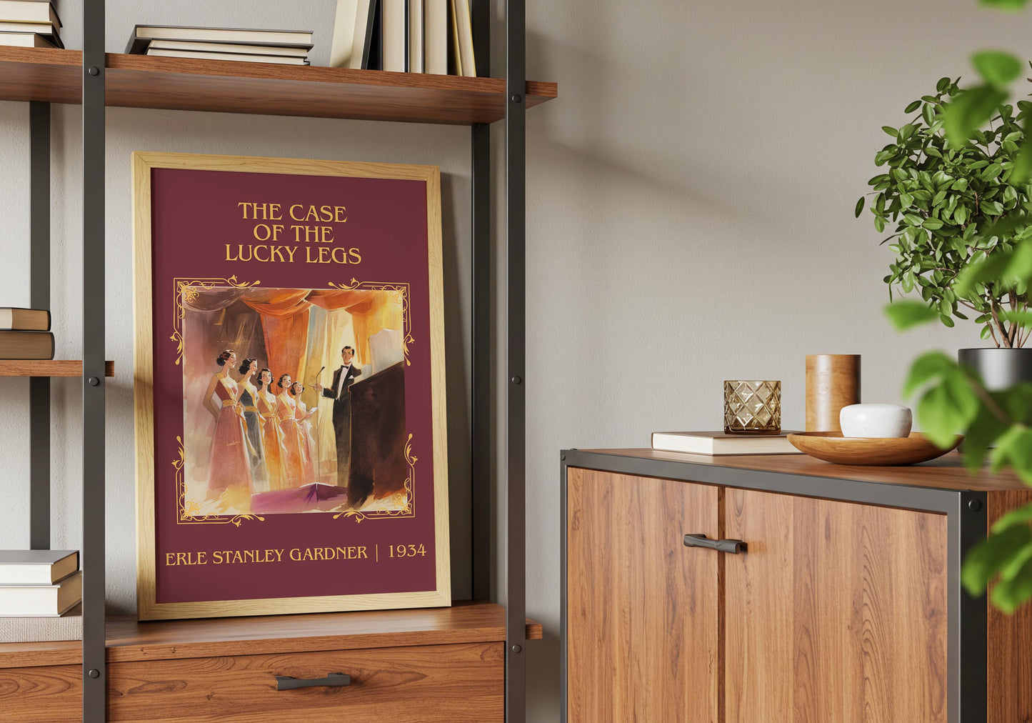 The Case Of The Lucky Legs by Erle Stanley Gardner Descriptive Poster Print.Free Delivery Wall Art Author&Blurb Book Artwork Novel