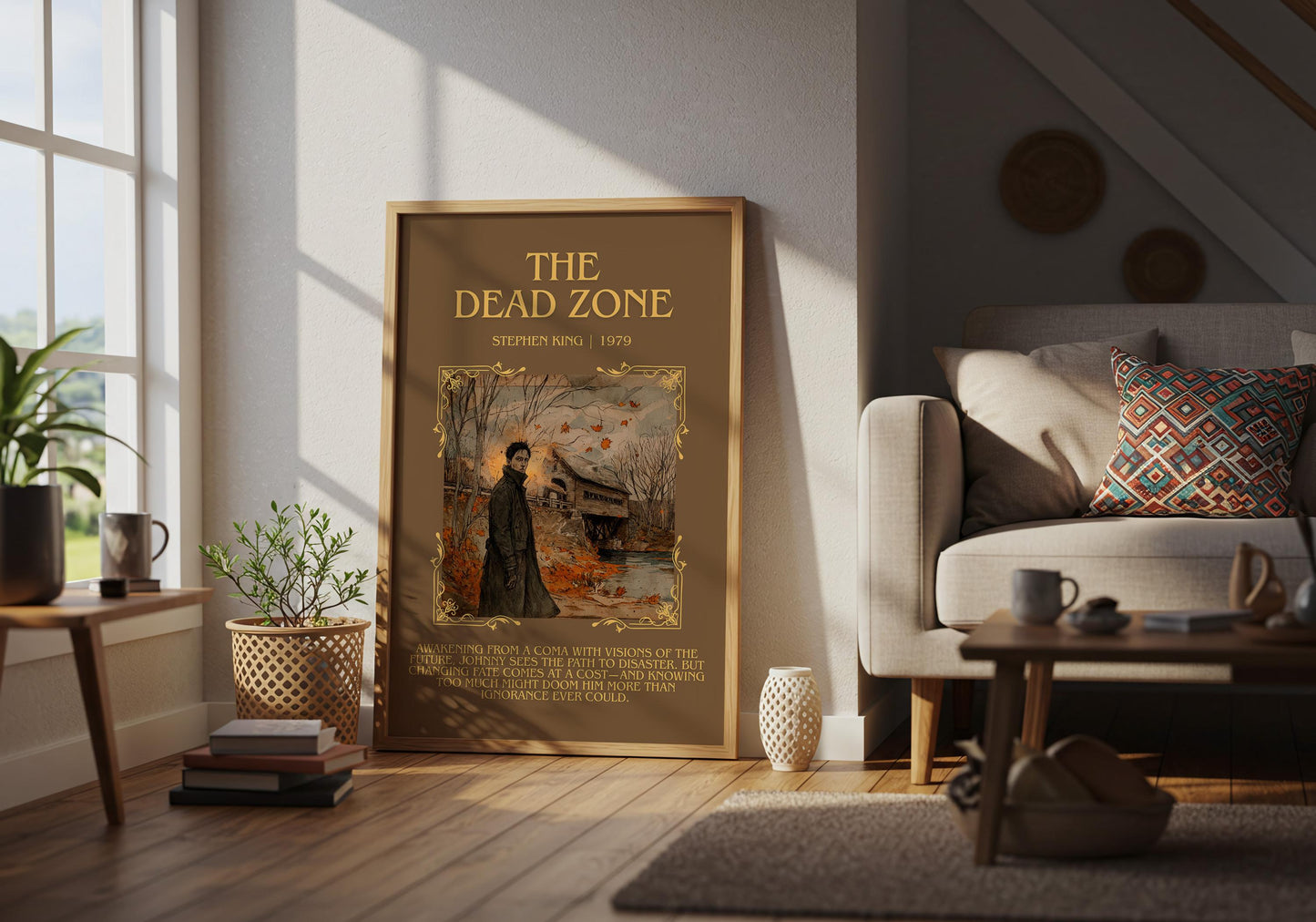 The Dead Zone by Stephen King Descriptive, High Quality Poster Print.Free Delivery Wall Art. Author&Blurb Book Nook Library Gift