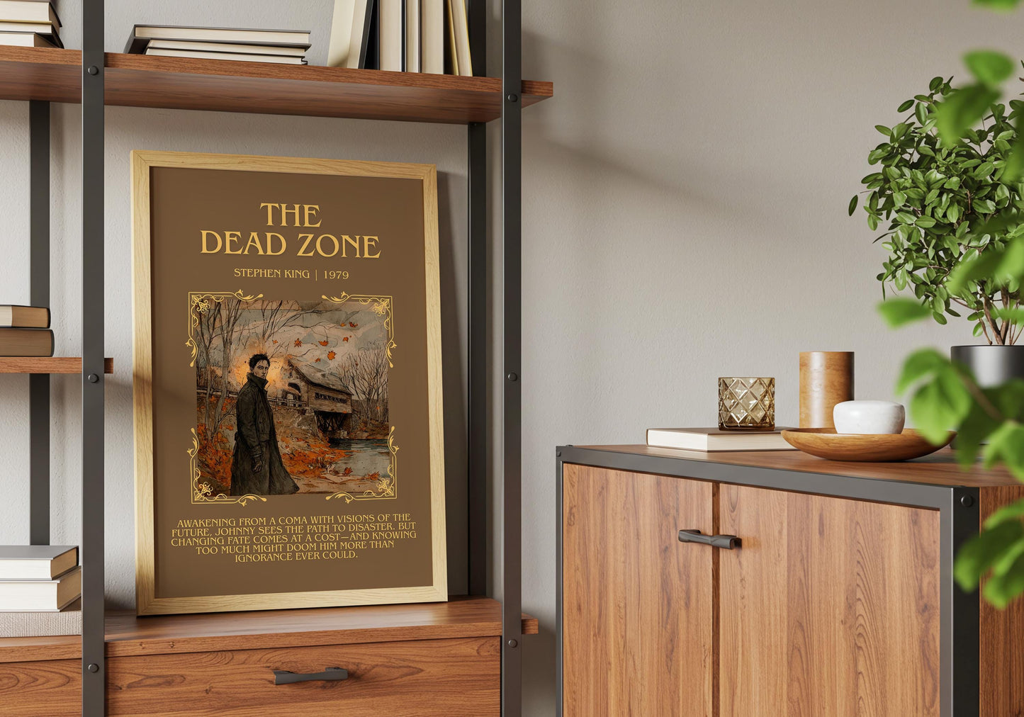 The Dead Zone by Stephen King Descriptive, High Quality Poster Print.Free Delivery Wall Art. Author&Blurb Book Nook Library Gift