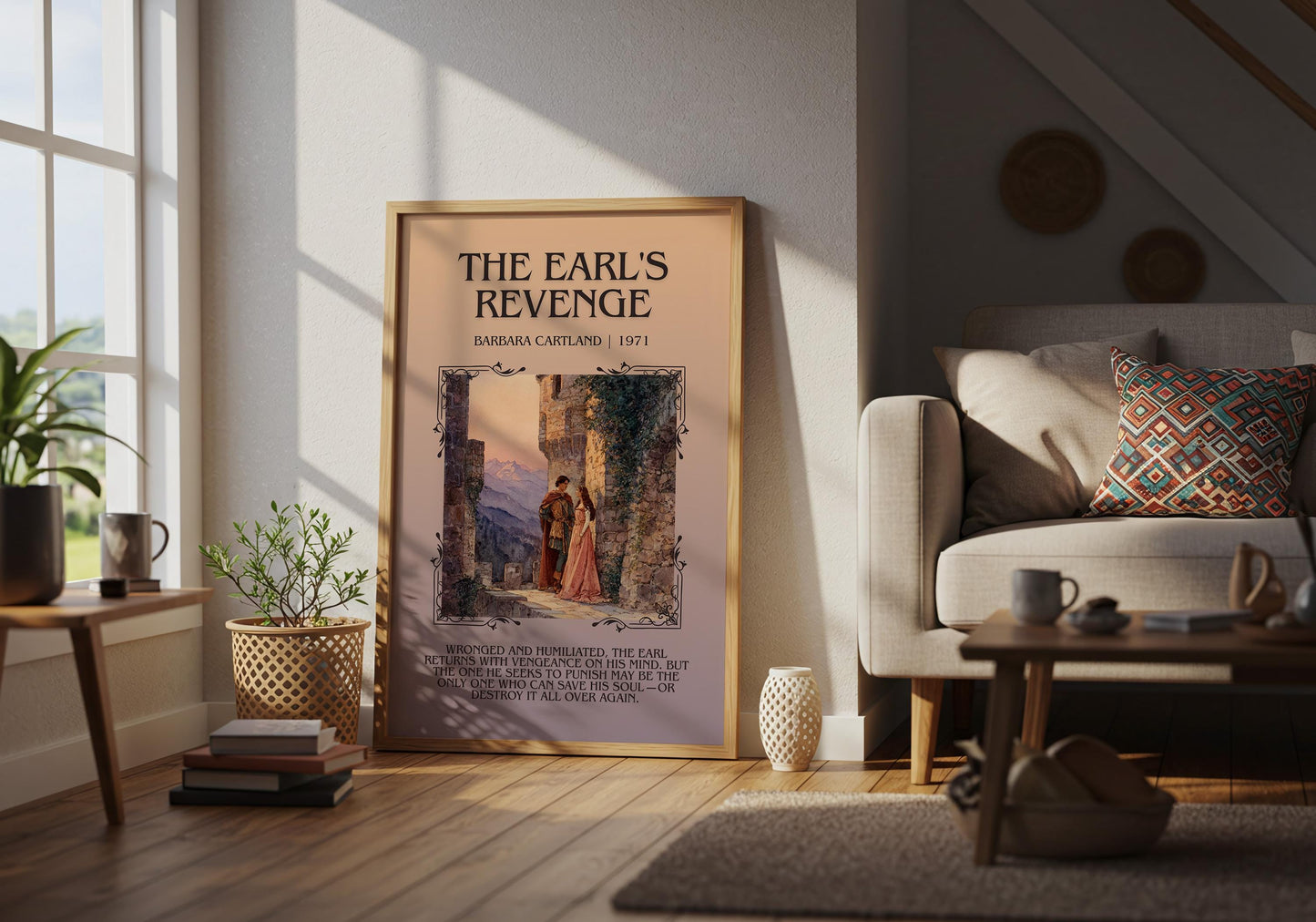The Earl's Revenge by Barbara Cartland Descriptive, High Quality Poster Print.Free Delivery Wall Art. Author&Blurb Book Nook Library Gift