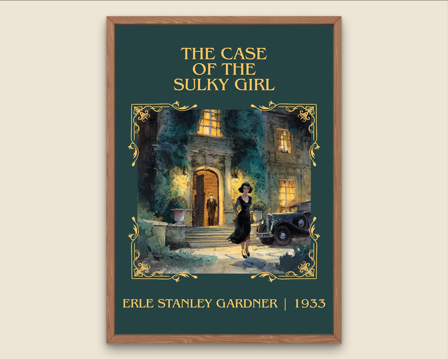 The Case Of The Sulky Girl by Erle Stanley Gardner Descriptive Poster Print.Free Delivery Wall Art Author&Blurb Book Artwork Novel