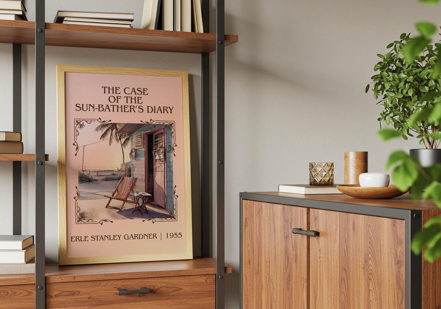 The Case Of The Sun-Bather's Diary by Erle Stanley Gardner Descriptive Poster Print.Free Delivery Wall Art Author&Blurb Book Artwork Novel