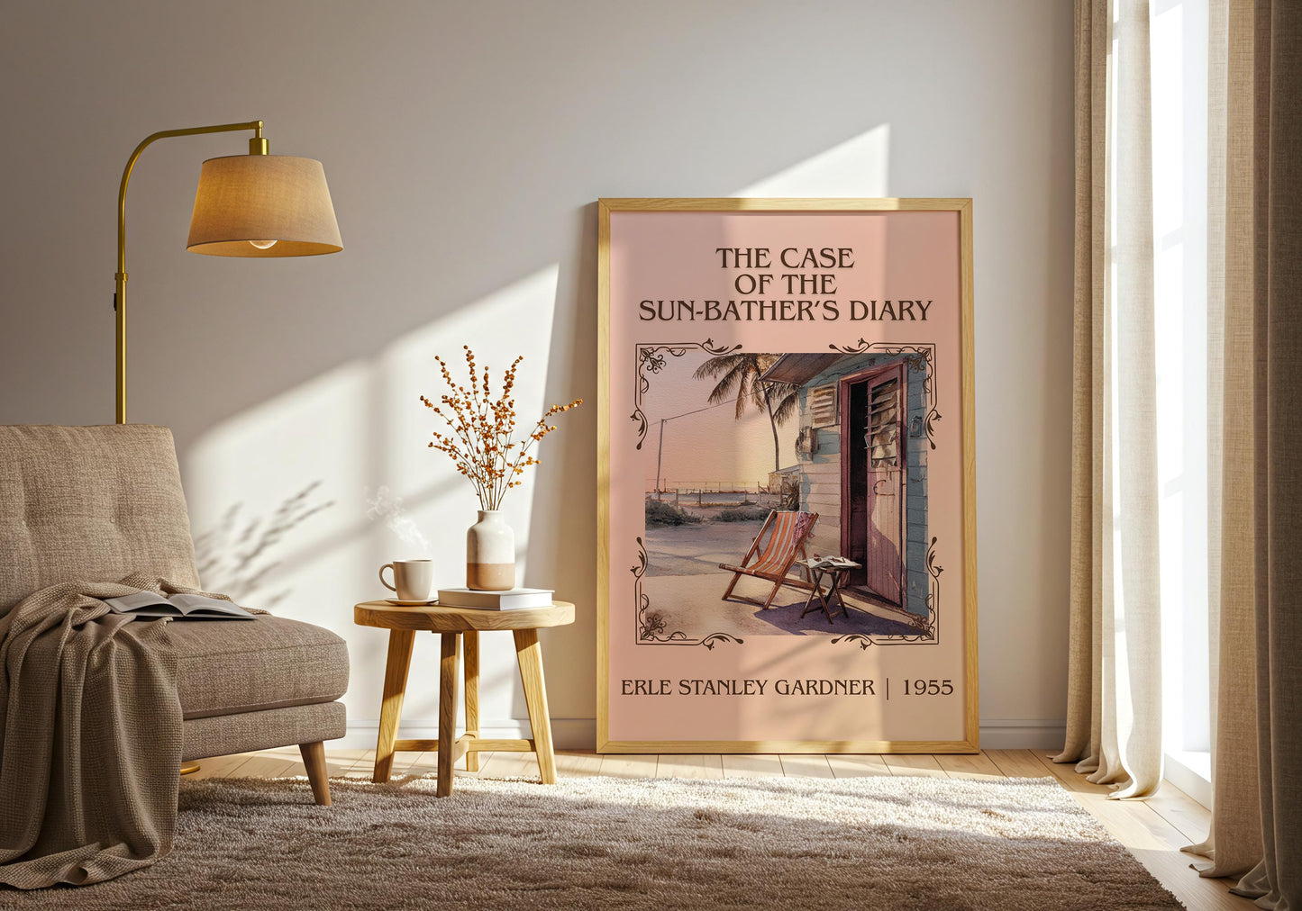 The Case Of The Sun-Bather's Diary by Erle Stanley Gardner Descriptive Poster Print.Free Delivery Wall Art Author&Blurb Book Artwork Novel