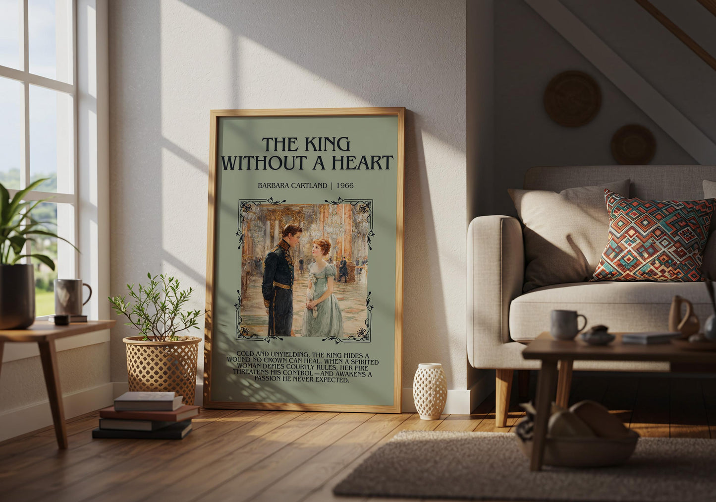 The King Without A Heart by Barbara Cartland Descriptive, High Quality Poster Print.Free Delivery Wall Art. Author&Blurb Book Nook Library