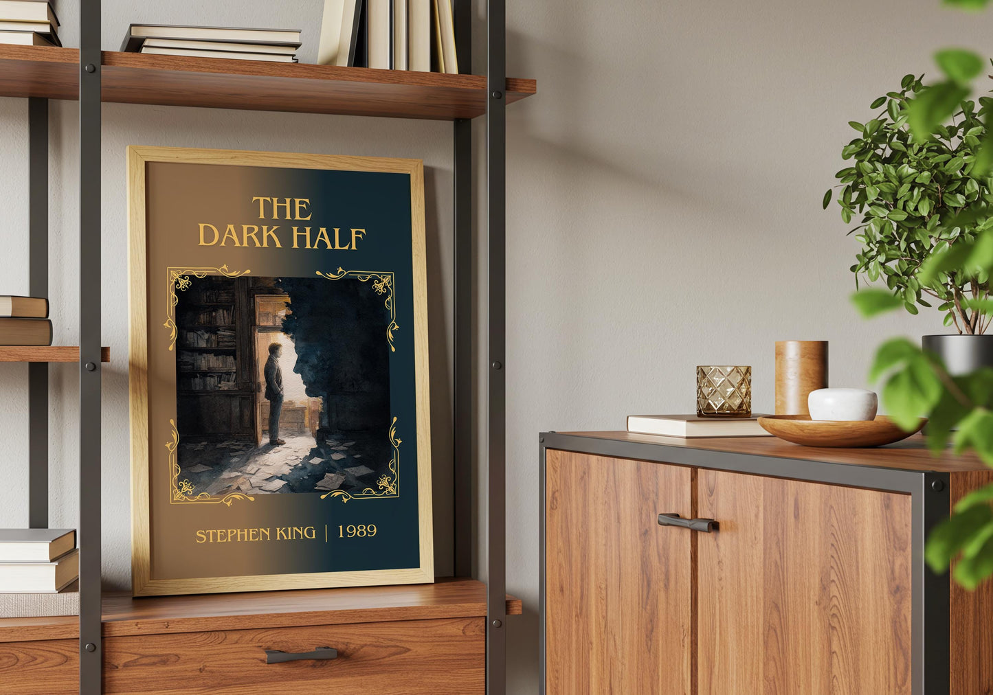 The Dark Half by Stephen King Descriptive Poster Print.Free Delivery Wall Art Author&Blurb Book Artwork Novel Wall Poster