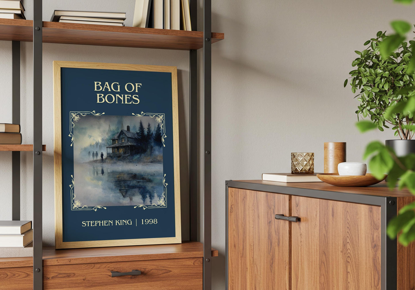 Bag Of Bones by Stephen King Descriptive Poster Print.Free Delivery Wall Art Author&Blurb Book Artwork Novel Poster Minimalist