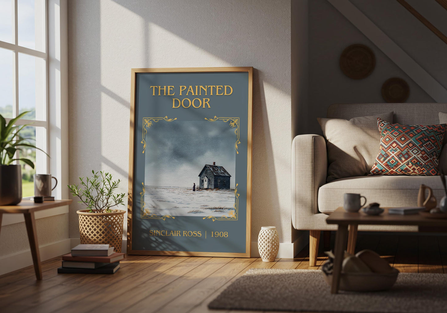 The Painted Door by Sinclair Ross Descriptive Poster Print.Free Delivery Wall Art Author&Blurb Book Artwork Novel Poster