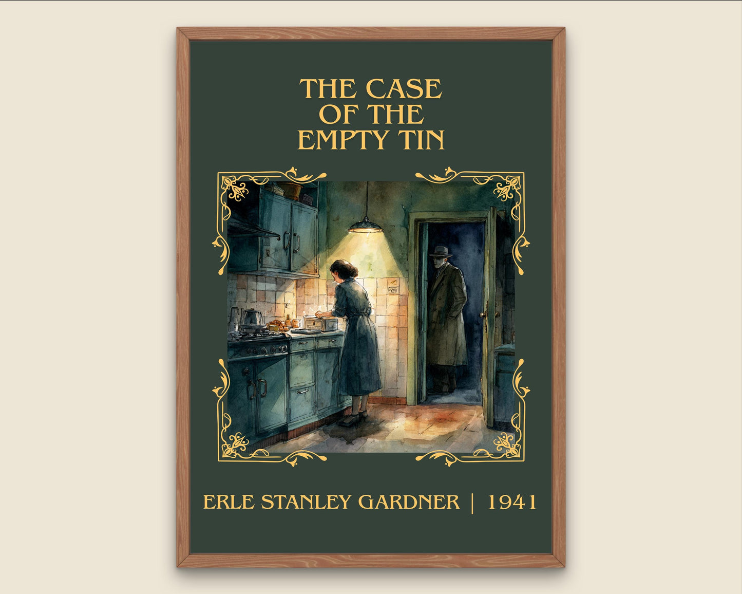 The Case Of The Empty Tin by Erle Stanley Gardner Descriptive Poster Print.Free Delivery Wall Art Author&Blurb Book Artwork Novel