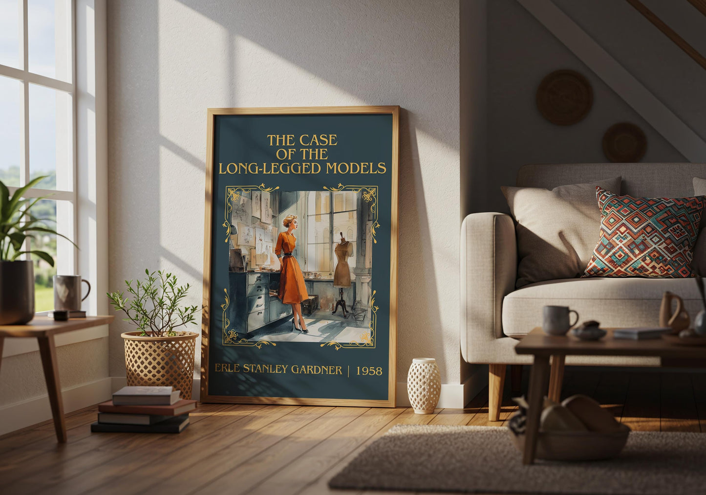 The Case Of The Long-legged Model by Erle Stanley Gardner Descriptive Poster Print.Free Delivery Wall Art Author&Blurb Book Artwork Novel