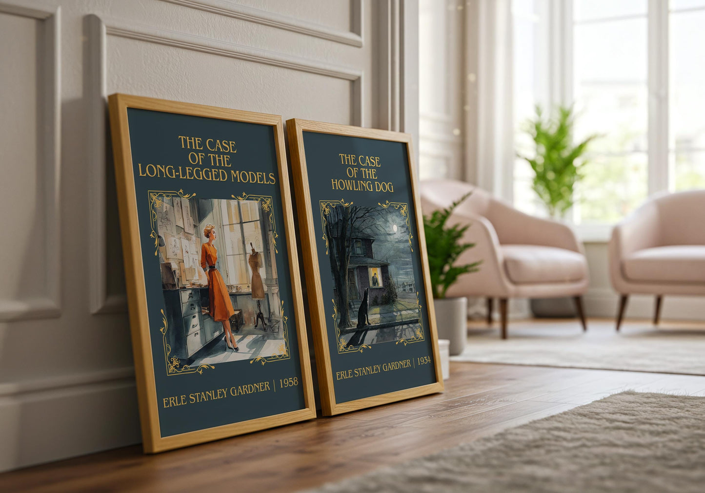 The Case Of The Long-legged Model by Erle Stanley Gardner Descriptive Poster Print.Free Delivery Wall Art Author&Blurb Book Artwork Novel