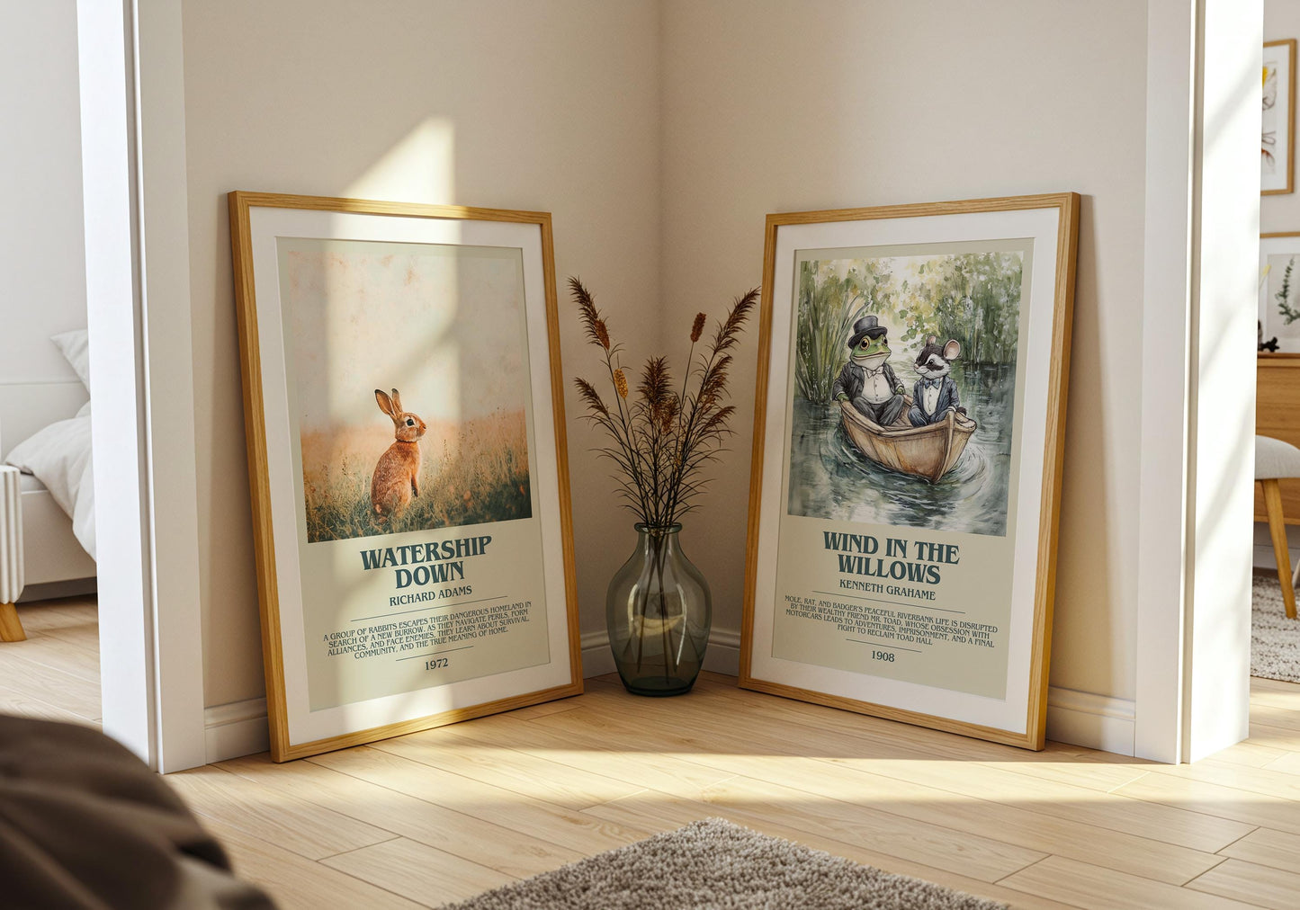 Watership Down by Richard Adams Descriptive Poster Print. Free Delivery Wall Art Author & Blurb Book Artwork Novel Modern Poster Gift