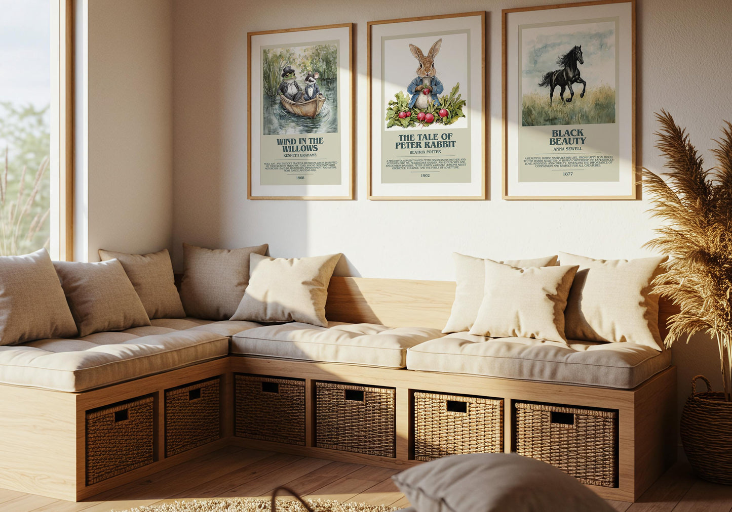 The Tale Of Peter Rabbit by Beatrix Potter Descriptive Poster Print. Free Delivery Wall Art Author & Blurb Book Artwork Novel Modern Poster