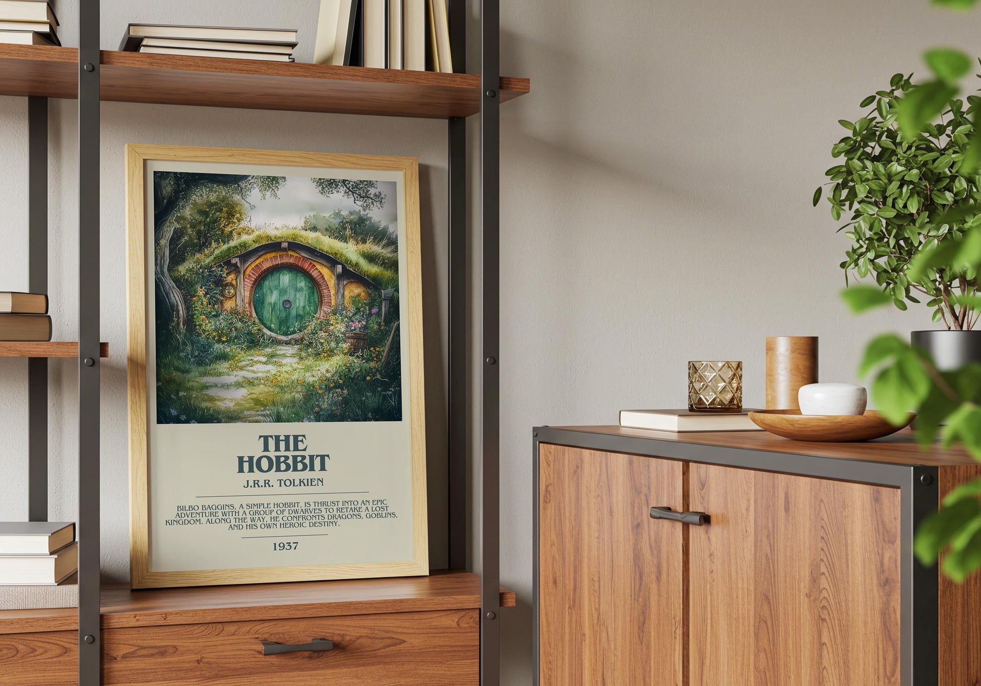 The Hobbit by J.R.R. Tolkien | Descriptive Book Poster | Modern