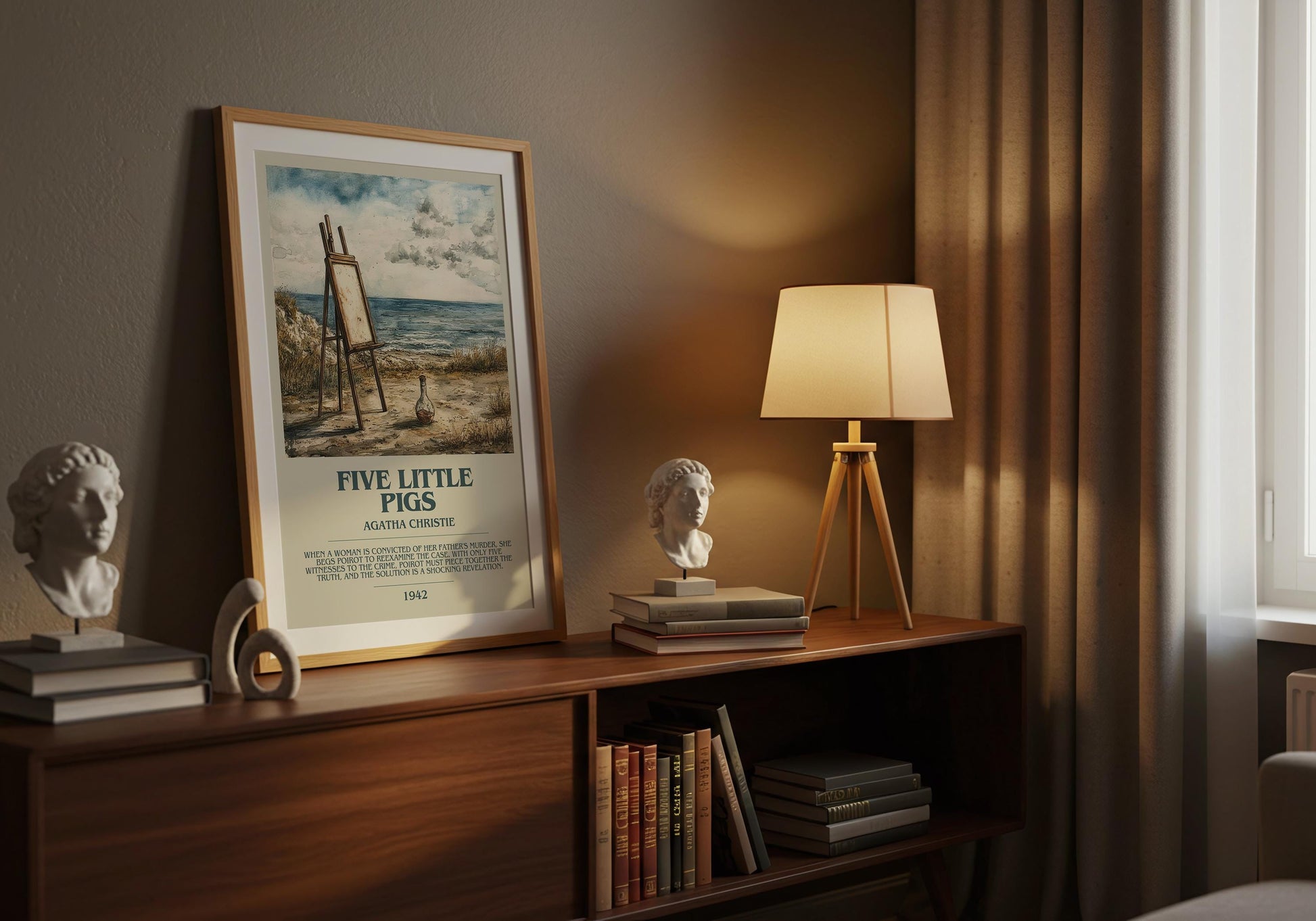 Five Little Pigs by Agatha Christie | Descriptive Book Poster | Modern