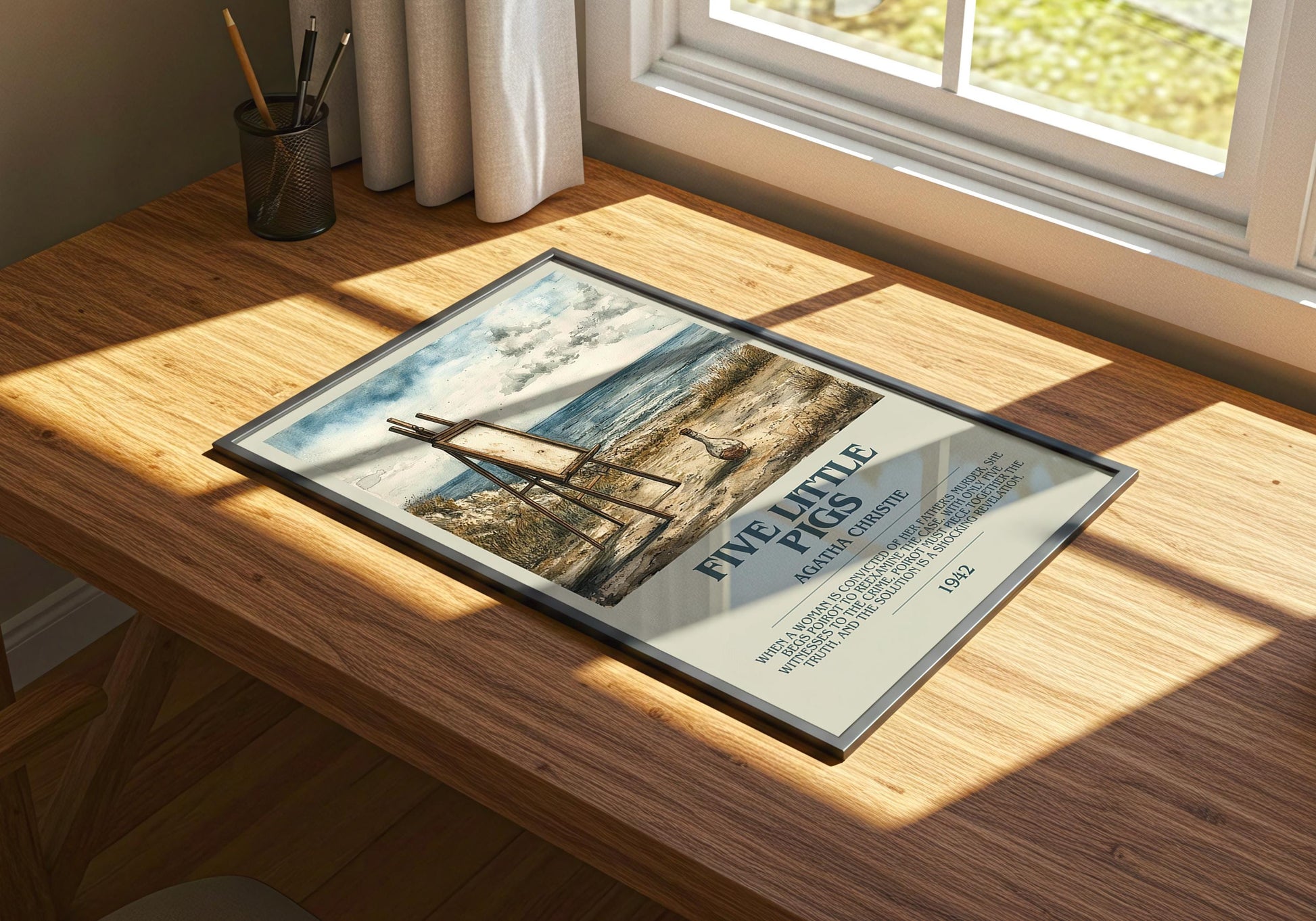 Five Little Pigs by Agatha Christie | Descriptive Book Poster | Modern