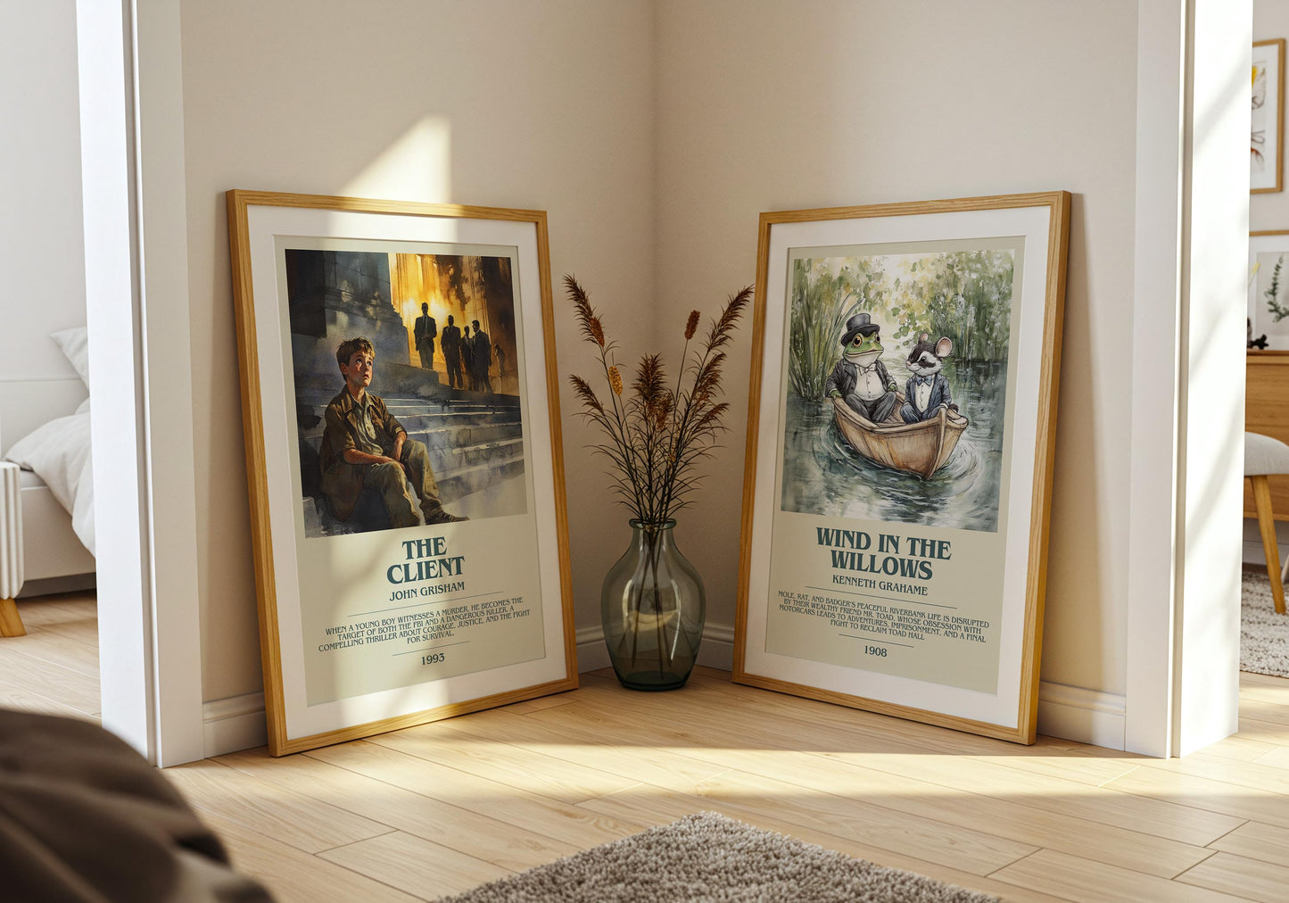 The Client by John Grisham Descriptive Poster Print. Free Delivery Wall Art Author & Blurb Book Artwork Novel Modern Gift