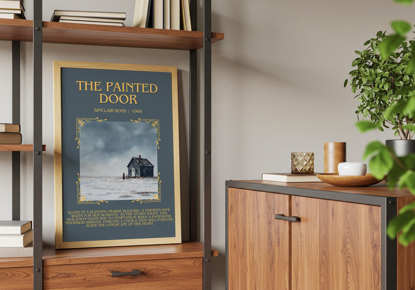 The Painted Door by Sinclair Ross Descriptive Poster Print.Free Delivery Wall Art Author&Blurb Book Artwork Novel Poster