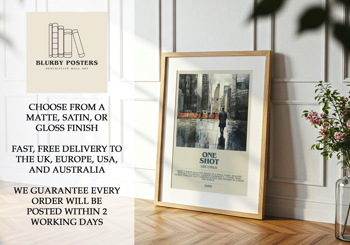 One Shot by Lee Child | Descriptive Book Poster | Modern