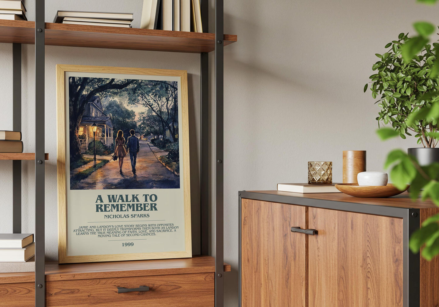 A Walk To Remember by Nicholas Sparks Descriptive Poster Print. Free Delivery Wall Art Author & Blurb Book Artwork Novel Modern Gift