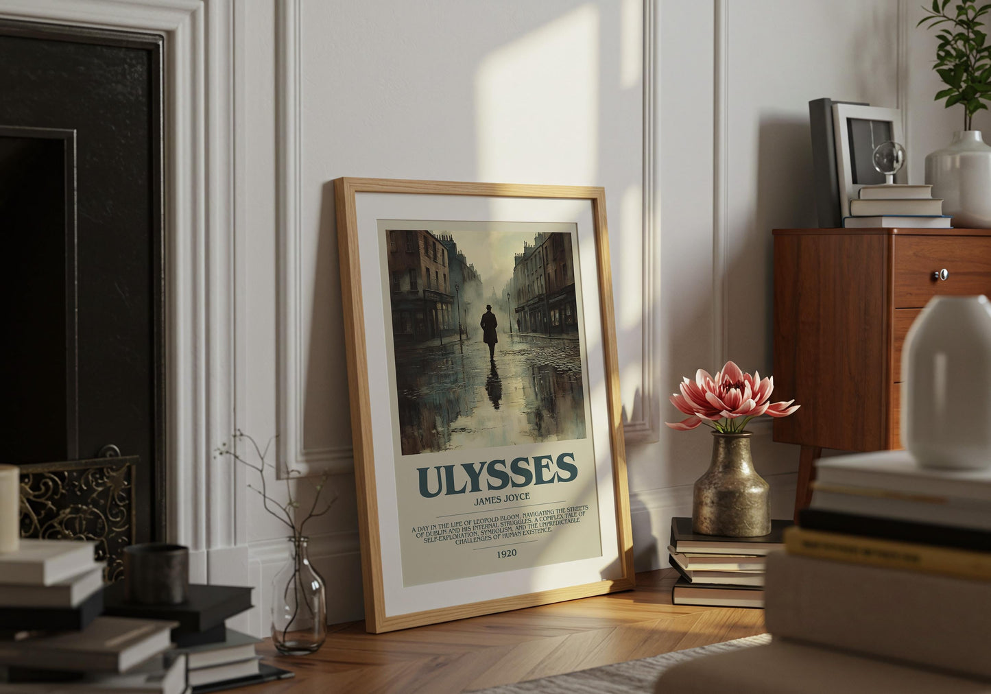Ulysses by James Joyce Descriptive Poster Print. Free Delivery Wall Art Author & Blurb Book Artwork Novel Modern Gift